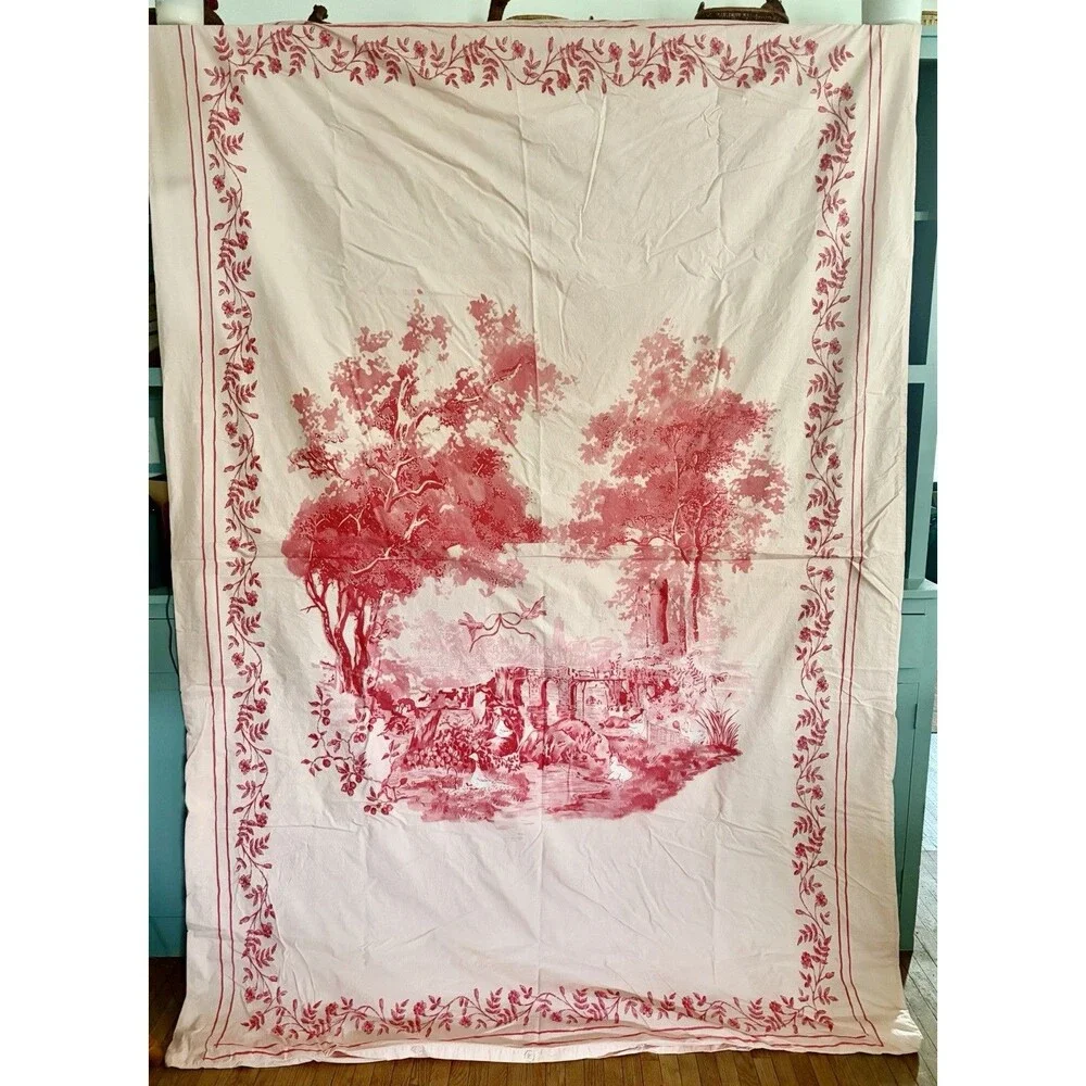 Urban Outfitters UO Home Cotton Pink Goose Toile Breezy Duvet Cover Twin/Twin XL